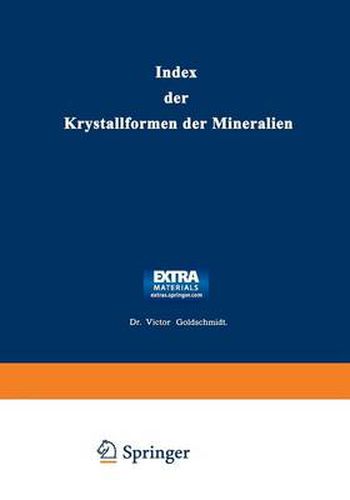 Cover image for Index Der Krystallformen Der Mineralien