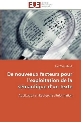 Cover image for De nouveaux facteurs pour l exploitation de la semantique d un texte