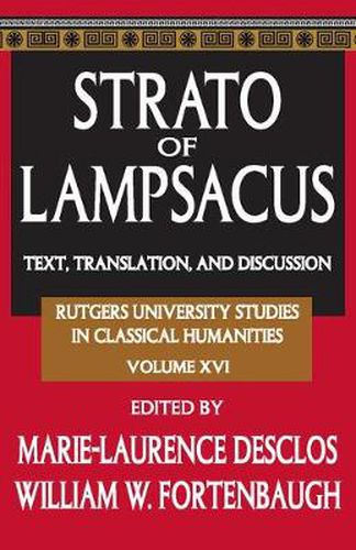 Cover image for Strato of Lampsacus: Text, Translation and Discussion