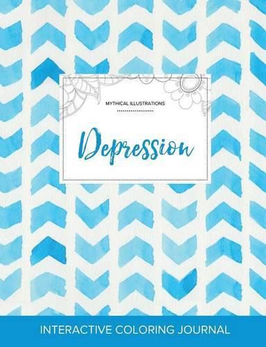 Cover image for Adult Coloring Journal: Depression (Mythical Illustrations, Watercolor Herringbone)