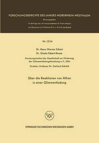 Cover image for UEber Die Reaktionen Von AEthan in Einer Glimmentladung