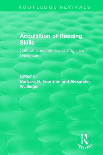 Cover image for Acquisition of Reading Skills (1986): Cultural Constraints and Cognitive Universals