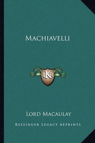 Cover image for Machiavelli