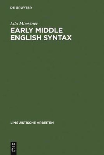 Cover image for Early Middle English Syntax