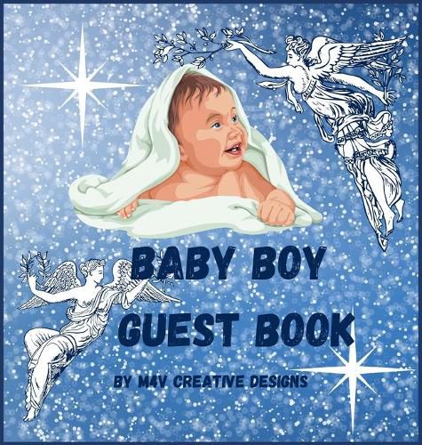 Cover image for Baby boy guest book: Adorable baby boy guest book for baby shower or baptism.