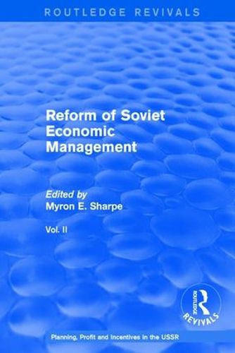 Reform of Soviet Economic Management