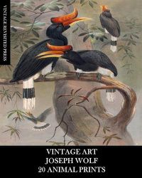 Cover image for Vintage Art: Joseph Wolf: 20 Animal Prints: Zoology Ephemera for Framing, Home Decor, Collage and Decoupage