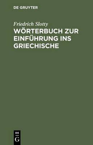 Cover image for Woerterbuch zur Einfuhrung ins Griechische