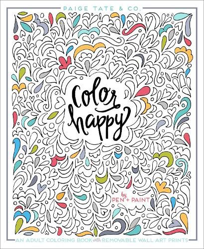Cover image for Color Happy: An Adult Coloring Book of Removable Wall Art Prints