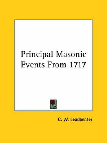 Principal Masonic Events from 1717