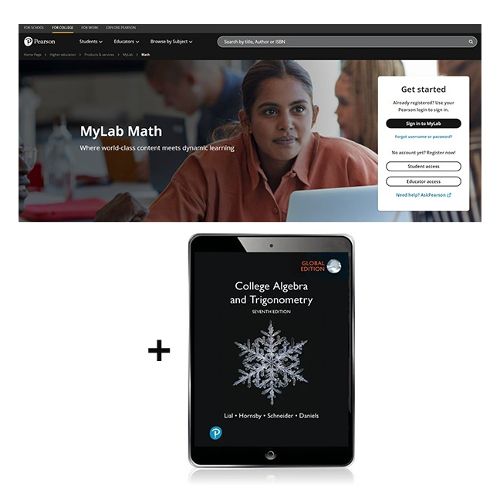 Cover image for College Algebra and Trigonometry, Global Edition -- MyLab Math with Pearson eText
