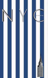 Cover image for NYC Chrysler building blue and white stipe grid page style $ir Michael Limited edition