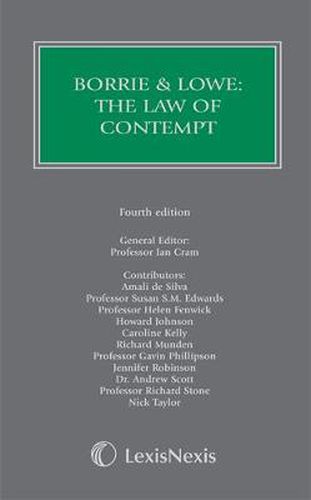 Cover image for Borrie and Lowe: The Law of Contempt