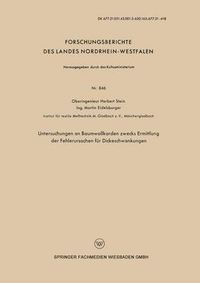 Cover image for Untersuchungen an Baumwollkarden Zwecks Ermittlung Der Fehlerursachen Fur Dickeschwankungen