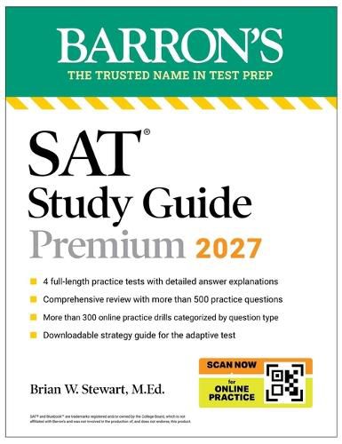 Cover image for SAT Study Guide Premium, 2027: 3 Practice Tests + Comprehensive Review + Online Practice and Video Lessons