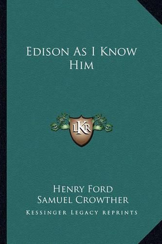 Cover image for Edison as I Know Him