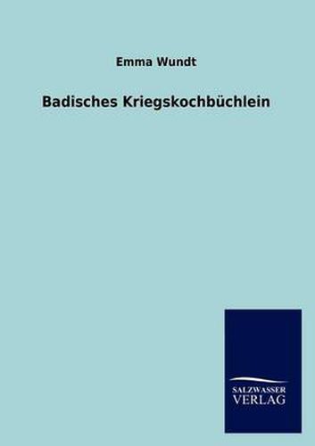 Cover image for Badisches Kriegskochbuchlein