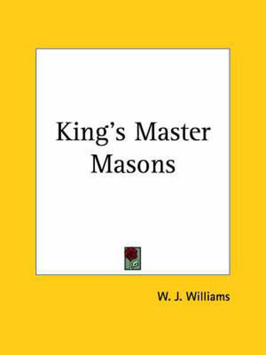 Cover image for King's Master Masons