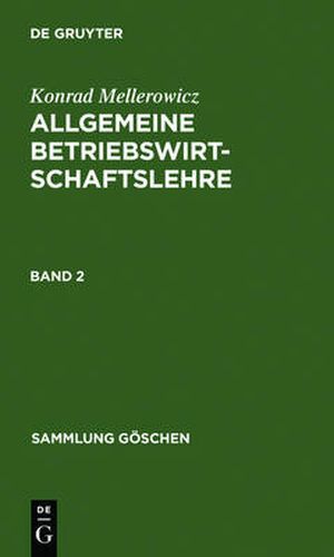 Cover image for Allgemeine Betriebswirtschaftslehre. Band 2