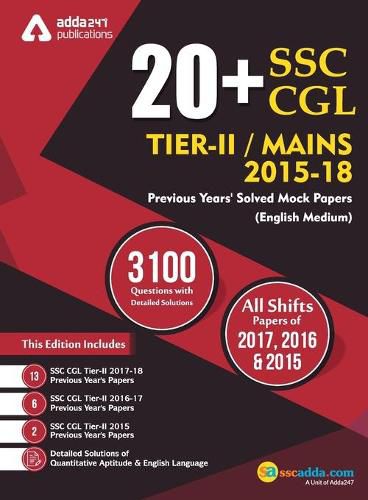 Cover image for 20+ SSC CGL Tier II 2015-18 Previous Year's Paper Book (English Printed Medium)