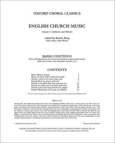 English Church Music, Volume 1: Anthems and Motets