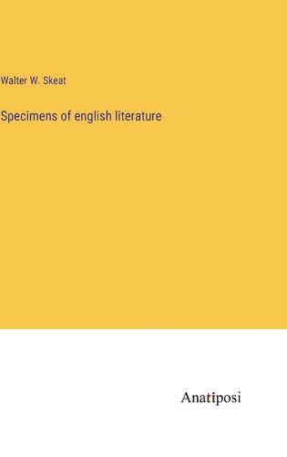 Cover image for Specimens of english literature