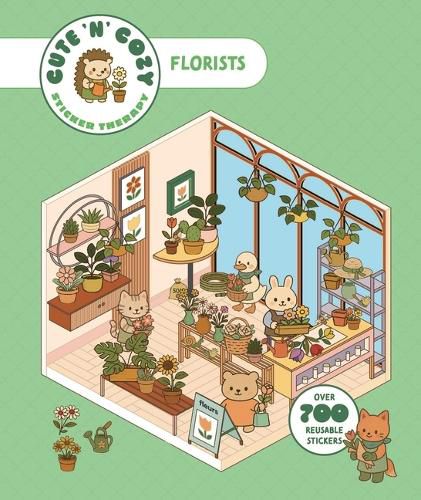 Cover image for Cute 'n' Cozy Sticker Therapy: Flower Shops
