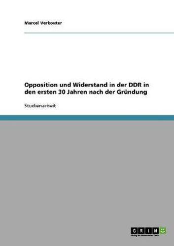 Cover image for Opposition und Widerstand in der DDR in den ersten 30 Jahren nach der Grundung