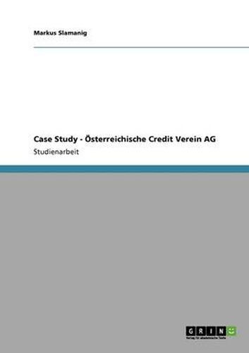 Cover image for Case Study - OEsterreichische Credit Verein AG