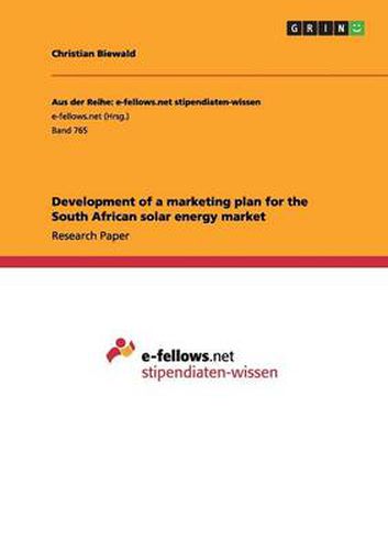 Cover image for Development of a marketing plan for the South African solar energy market