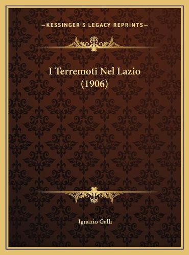 Cover image for I Terremoti Nel Lazio (1906)