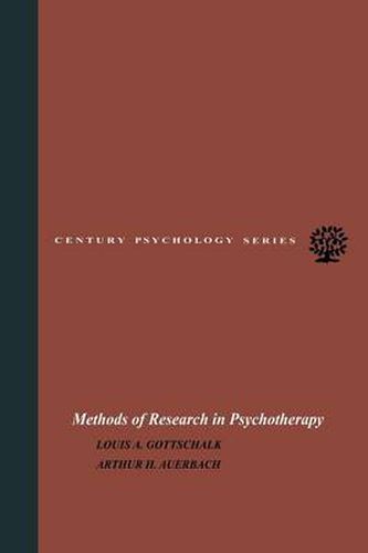 Cover image for Methods of Research in Psychotherapy