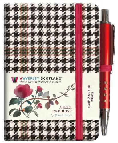 Cover image for A Red, Red Rose Tartan Notebook (mini with pen) (Burns check tartan)