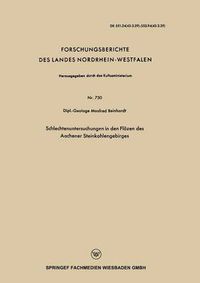 Cover image for Schlechtenuntersuchungen in Den Floezen Des Aachener Steinkohlengebirges