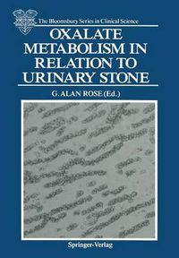 Cover image for Oxalate Metabolism in Relation to Urinary Stone