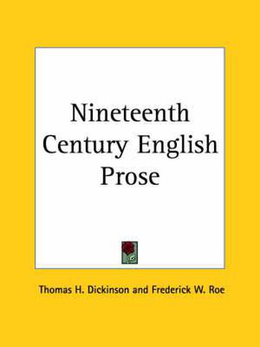 Cover image for Nineteenth Century English Prose (1908)