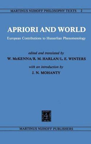 Apriori and World: European Contributions to Husserlian Phenomenology