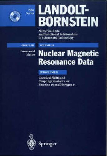 Cover image for Chemical Shifts and Coupling Constants for Flourine-19 and Nitrogen-15