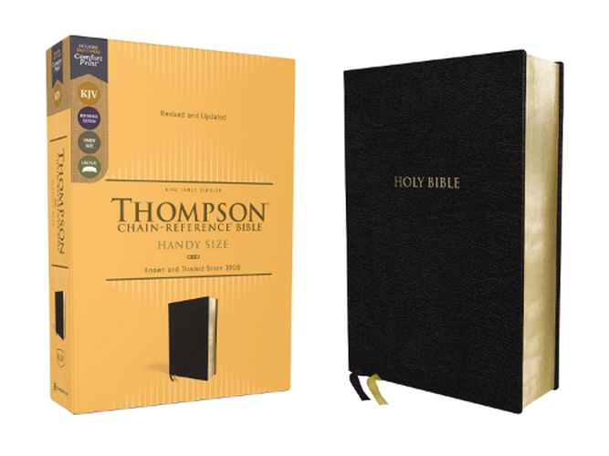 Cover image for KJV, Thompson Chain-Reference Bible, Handy Size, European Bonded Leather, Black, Red Letter, Comfort Print