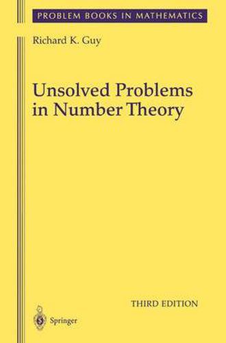 Cover image for Unsolved Problems in Number Theory