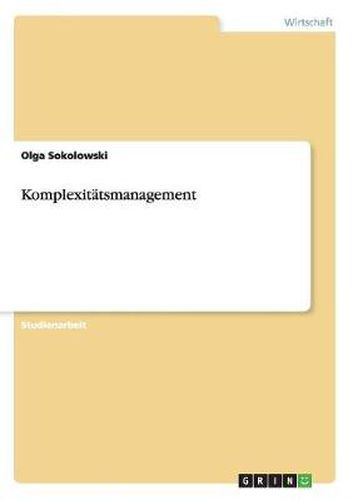Cover image for Komplexitatsmanagement