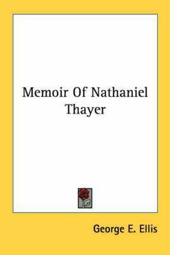 Cover image for Memoir of Nathaniel Thayer
