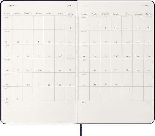 Sapphire Hardback Large Weekly Notebook 2026 Moleskine Diary