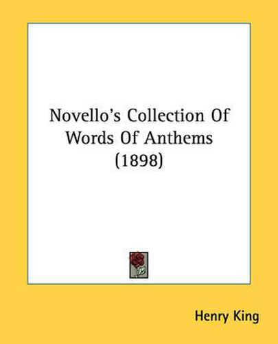 Cover image for Novello's Collection of Words of Anthems (1898)