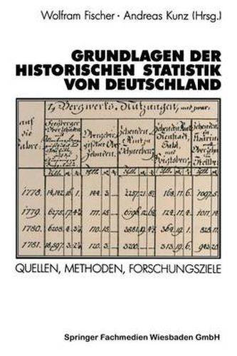 Cover image for Grundlagen Der Historischen Statistik Von Deutschland