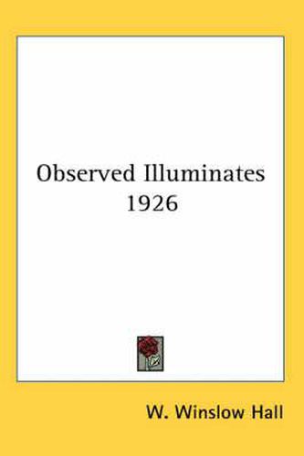 Cover image for Observed Illuminates 1926