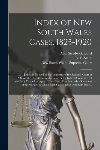 Index of New South Wales Cases, 1825-1920