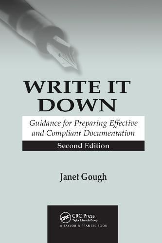 Cover image for Write It Down: Guidance for Preparing Effective and Compliant Documentation