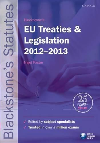 Cover image for Blackstone's EU Treaties & Legislation