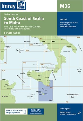 Cover image for Imray Chart M36: South Coast of Sicilia to Malta